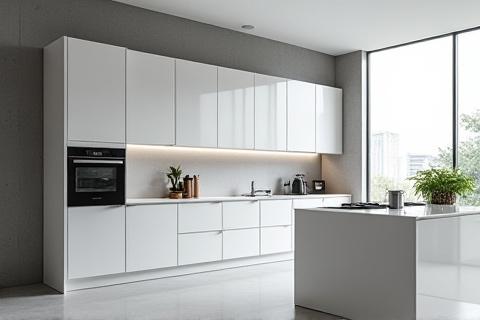 Sleek, modern kitchen in Blackrock with integrated appliances and minimalist cabinetry.